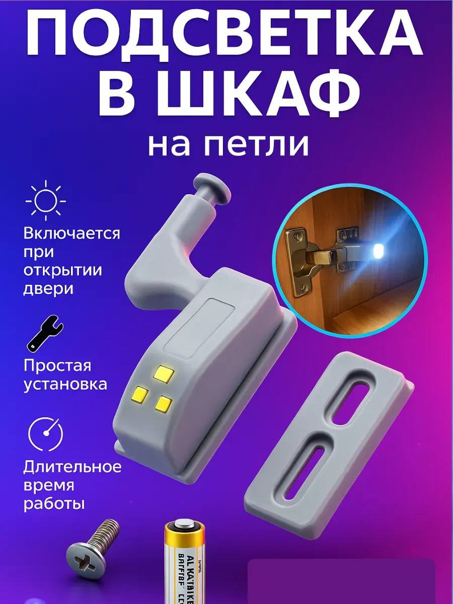 Светодиодная лампа в шкаф на петли